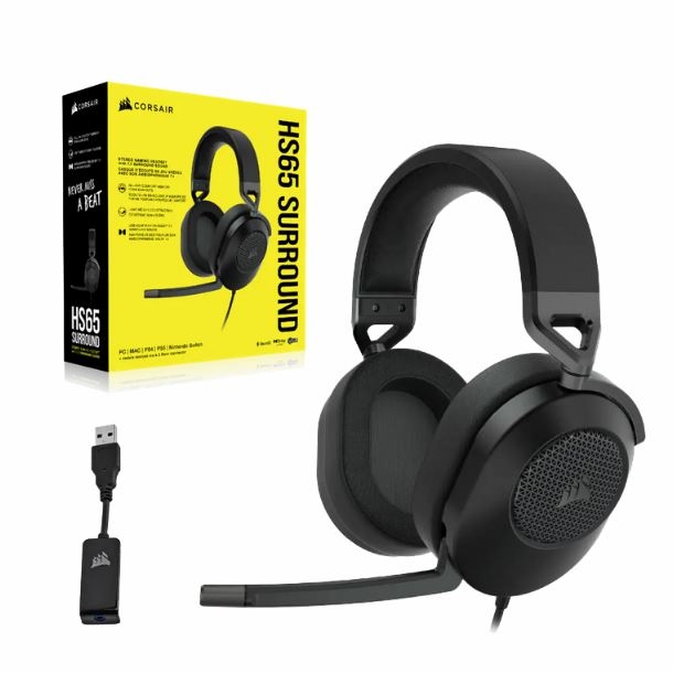 AURICULAR CORSAIR HS65 GAMING SURROUND 7.1 CARBON (3791)