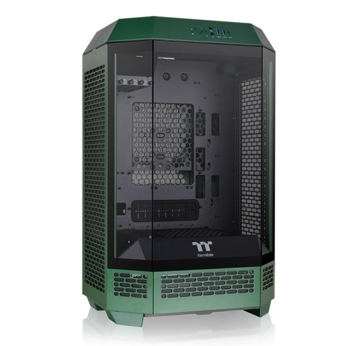 GABINETE TT THE TOWER 300 MID-TOWER TG X3 FAN X2 RACING GREEN (1082)