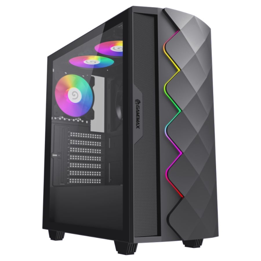 GABINETE GAMEMAX DIAMOND CP BK 4*FAN ARGB ATX
