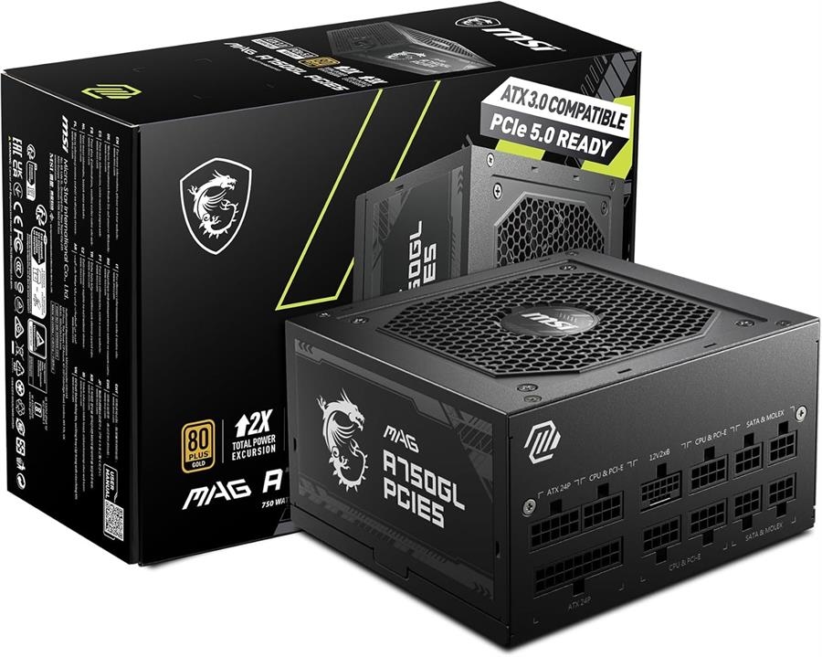 FUENTE MSI MAG A750GL 750W 80 PLUS GOLD FULL MODULAR PCIE 5.0