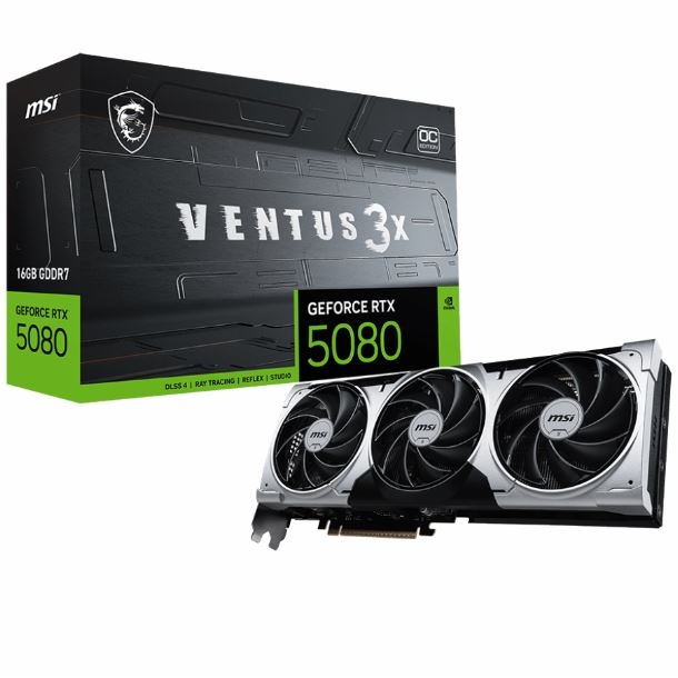 VIDEO GEFORCE RTX 5080 MSI VENTUS 3X OC PLUS 16GB GDDR7
