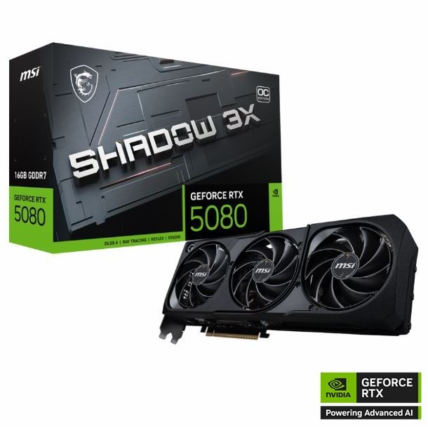 VIDEO GEFORCE RTX 5080 MSI SHADOW 3X OC 16GB