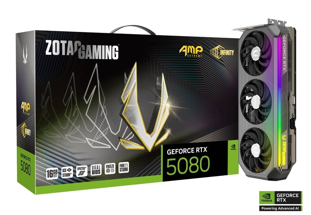 VIDEO GEFORCE RTX 5080 ZOTAC AMP EXTREME INFINITY 16GB GDDR7