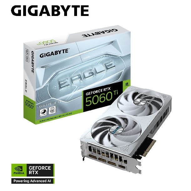 VIDEO GEFORCE RTX 5060 TI GIGABYTE EAGLE OC ICE 16GB