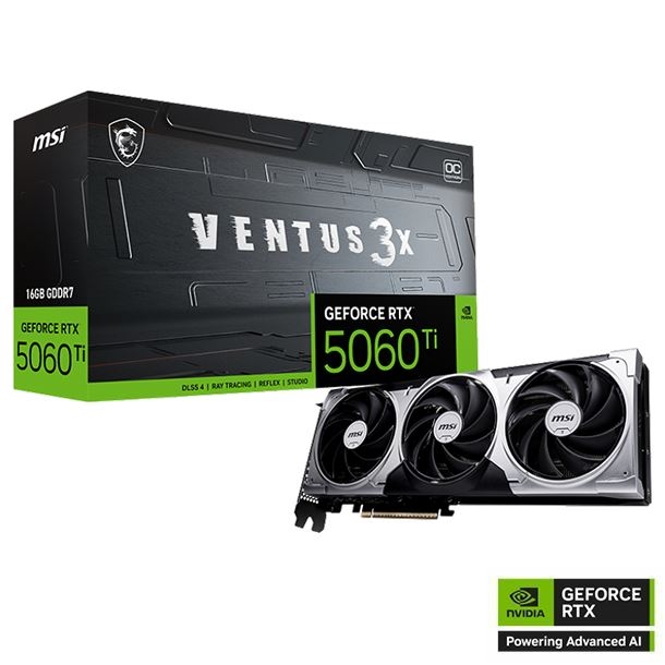VIDEO GEFORCE RTX 5060 TI MSI VENTUS 3X OC 16GB